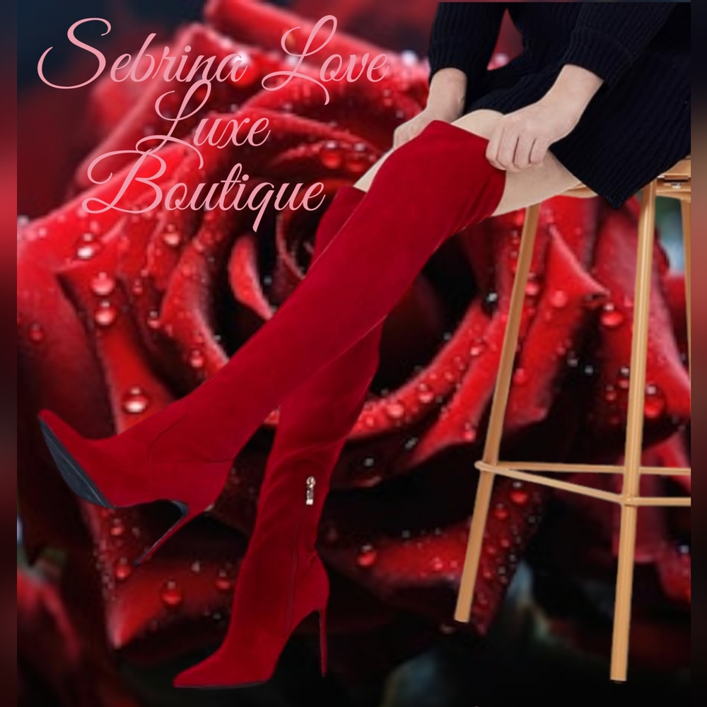 Sexy Red cover The Knee Thigh Boots
